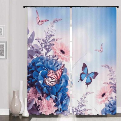Hydrangea Bright Magic 3D Curtain Blockout Photo Printing Curtains Drape Fabric
