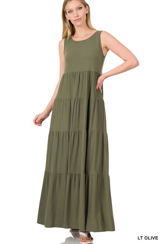 olive green tiered maxi dress Olive Green Floral Print Maxi Dress - Shirt Dresses