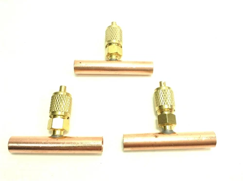 NEW Copper Access Tee 5/16 ODS X 1/4" Flare Scrader Valve Wrench Cap HVAC CBT516