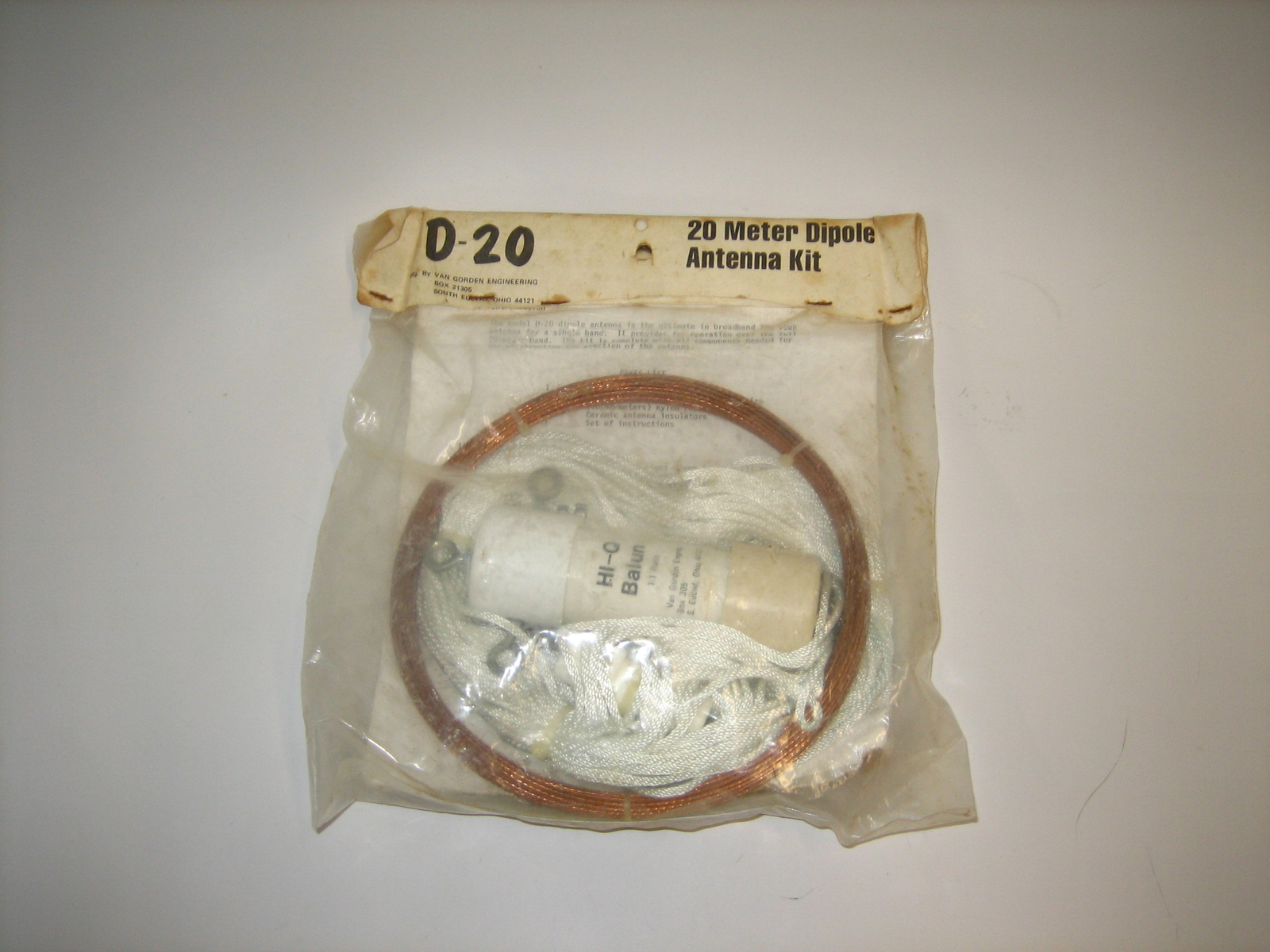 Van Gorden Engineering D-20 - 20m Dipole Antenna Kit - Hi-Q 1:1 Balun - *NEW*