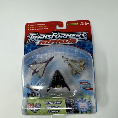 VINTAGE 2003 TRANSFORMERS ARMADA JETSTORM RUNWAY SONAR 3 PACK MINI CONS NEW
