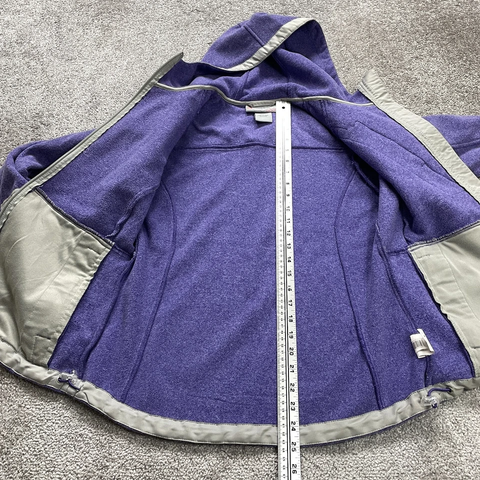 Sudadera con capucha Free Country Active para mujer talla pequeña morado gris con cremallera completa Foto 2 de 4