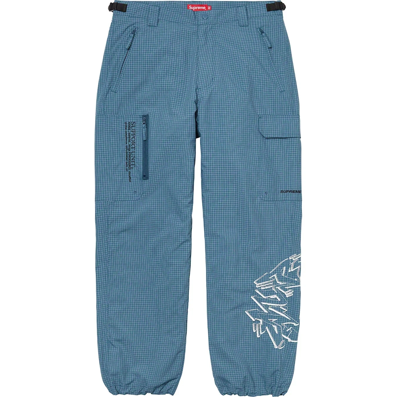 Pantalon ripstop nylon unité de soutien suprême FW21 sarcelle