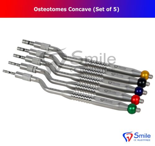5 PCS Sinus Lift Osteotomes Kit Curved OffSet Concave Dental Implant Instrument - Picture 3 of 5