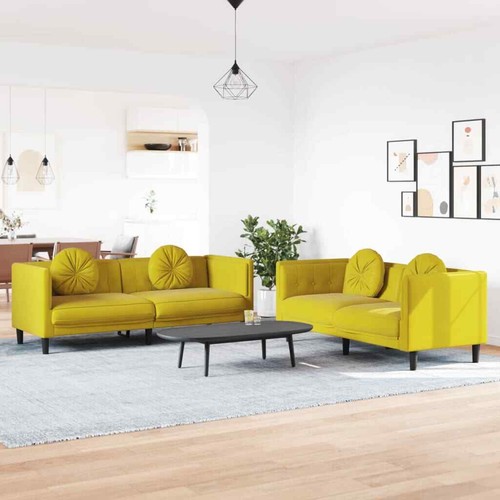 3-tlg. Sofagarnitur mit Samt Schlafsofa mit Schlaffunktion Couchgarnitur Sofa - Bild 10 von 72