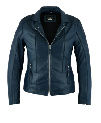Awanstar new lamb nappa women's leather jacket high quality leather jacket for women Blue 