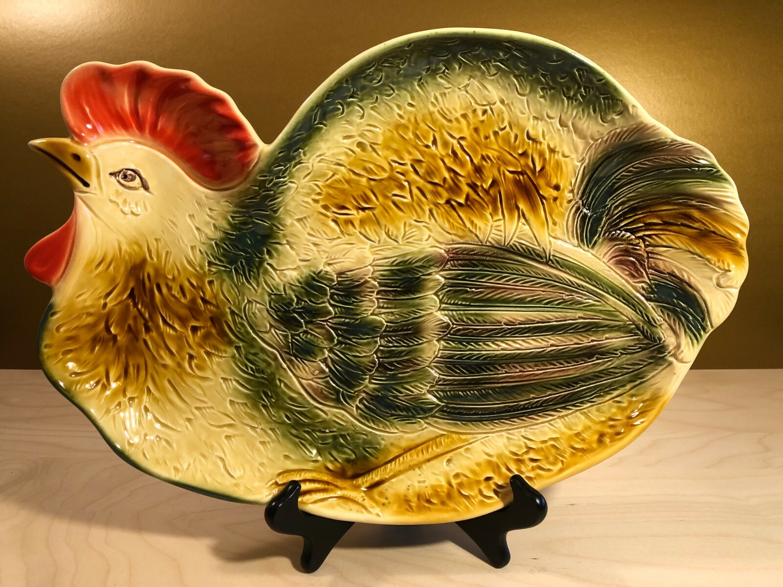 Vintage ANCORA Italian Pottery Hand Painted Chicken Hen Plate Platter ...