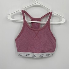 Nike Women's Low Support Sports Bra Athletic Lightweight Pink White Size M