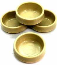 12 x CASTOR CUPS 50mm cream strong caster floor protectors / carpet glides (106)