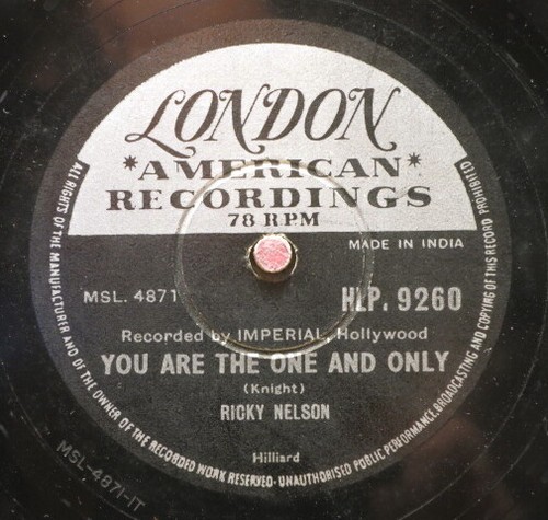 Ricky Nelson 78 RPM / You Are The One And Only & Milk Cow Blues (43-0115) - Picture 3 of 3