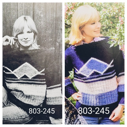 Vintage Bernat Handicrafter No 245 "Danish Petite" ©1978 11 Pullover zum Stricken - Bild 8 von 12