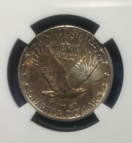 1926 S Standing Liberty Silver Quarter NGC MS 62 Golden Amber Toning Full Head? - Picture 7 of 7