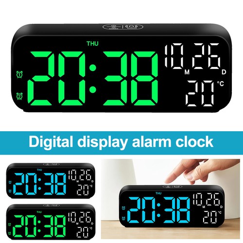 7" Digital Desk Alarm Clock Brightness Dimmer Temperature Snooze Electric Clock - Picture 2 of 14