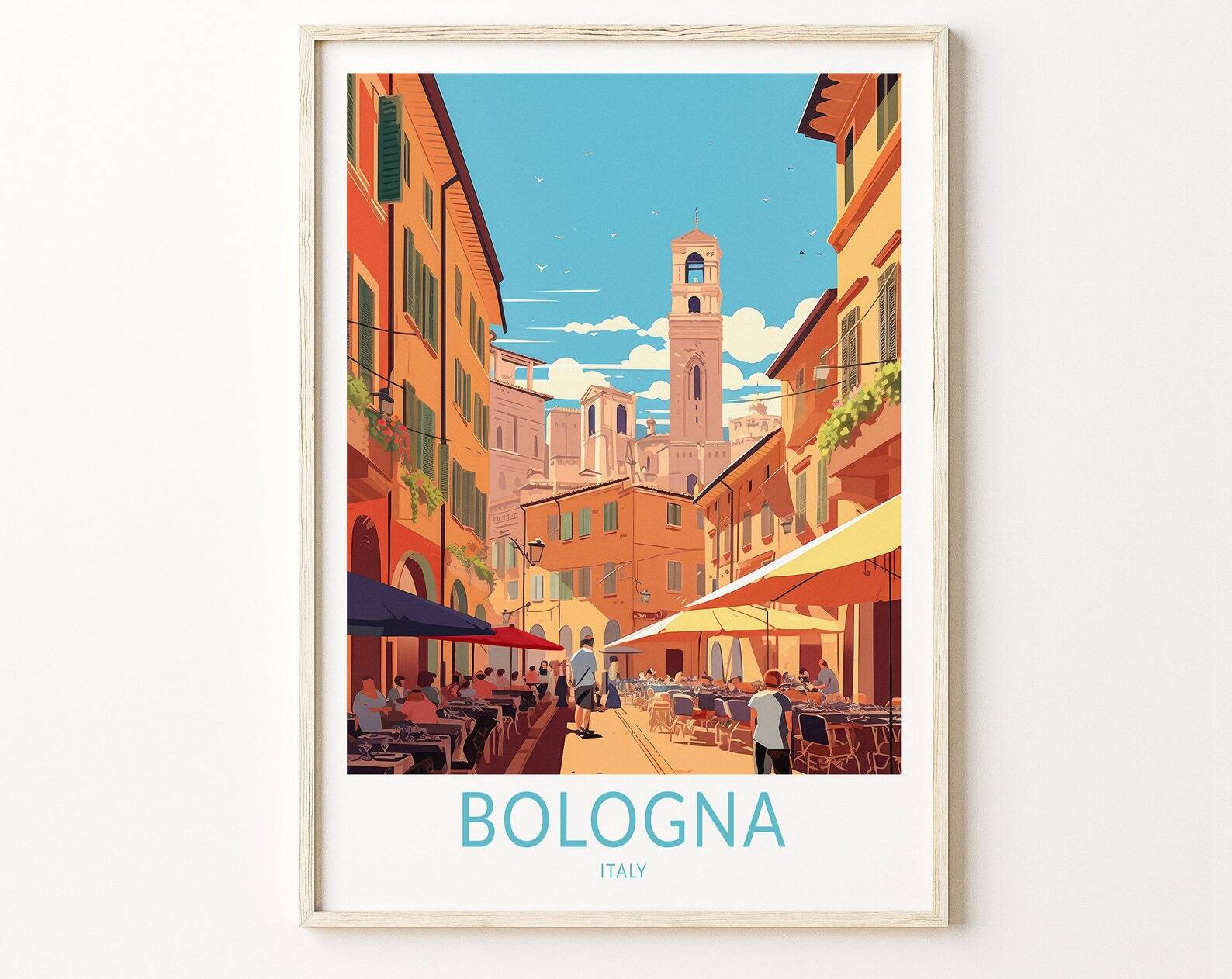 Bologna Travel Poster Bologna Italy Wall Art Italy Travel Home Decor Wall Art