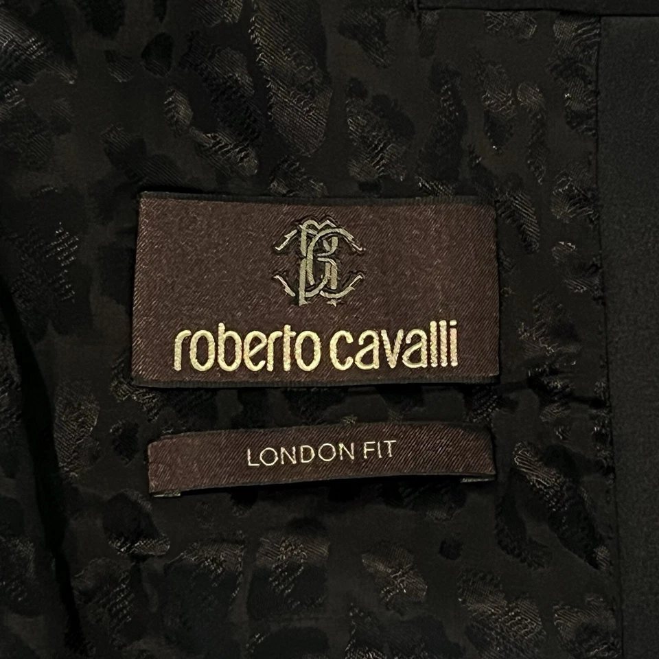 $3000 ROBERTO CAVALLI Oro Lurex Serpiente Jacquard Esmoquin Esmoquin Cena Chaqueta 40 Foto 3 de 4