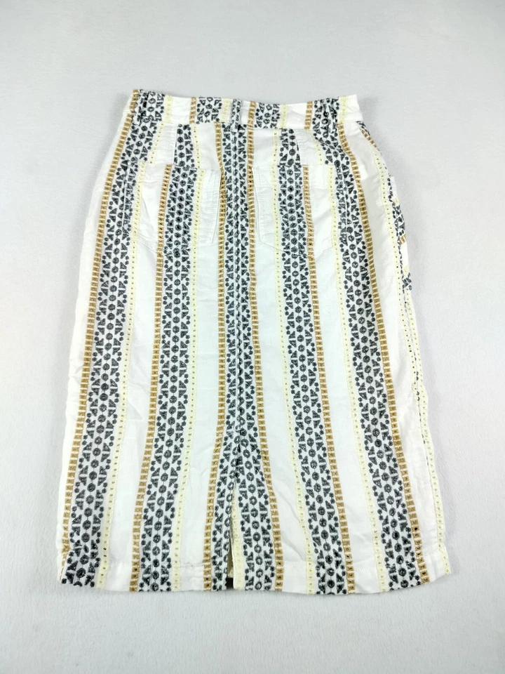 Falda lápiz Anthropologie para mujer 0 Quincy bordada ojales bohemia Foto 3 de 4