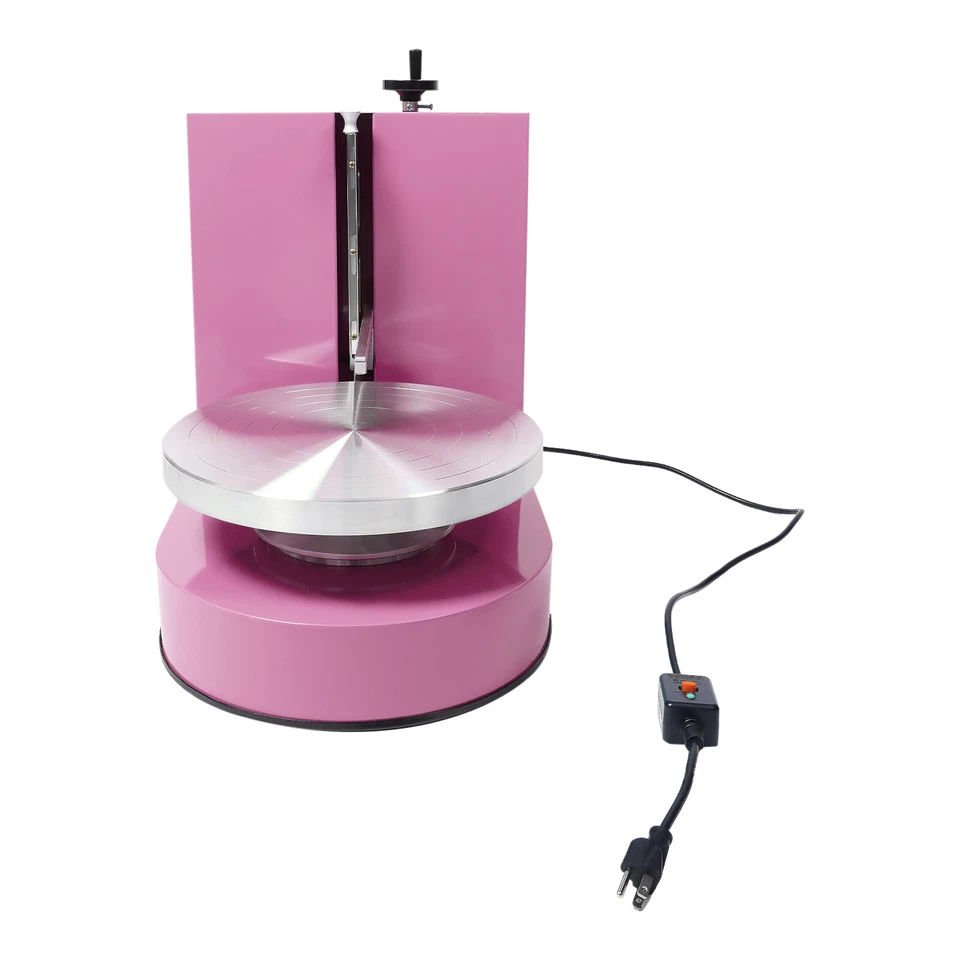 Pink Adjustable Cake Cream Spreading Machine Cake Decorating Machine W/ LCD 200W - Image 3 of 4