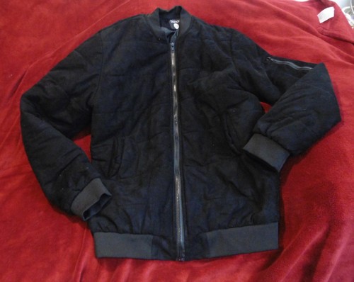Mens Boohoo Size Large / 40-42 Black Bomber jacket with pockets 