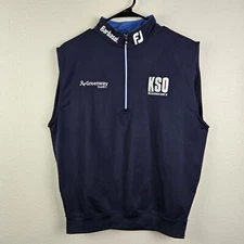 TOUR ISSUED Men's Small S FootJoy FJ Pro Collar Sleeveless Blue Zip Golf Vest