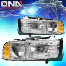 FOR 1994-2002 DODGE RAM 1500 2500 3500 HEADLIGHT CORNER LAMPS OE STYLE CHROME