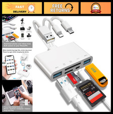 5-in-1 USB OTG Memory Card Reader for iPhone, iPad, USB-C  USB-A Devices, SD/Mi