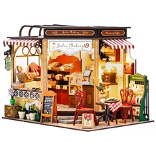 CUTEBEE DIY Dollhouse Miniature Kit, DIY Wooden Dollhouse Kit Miniature House...