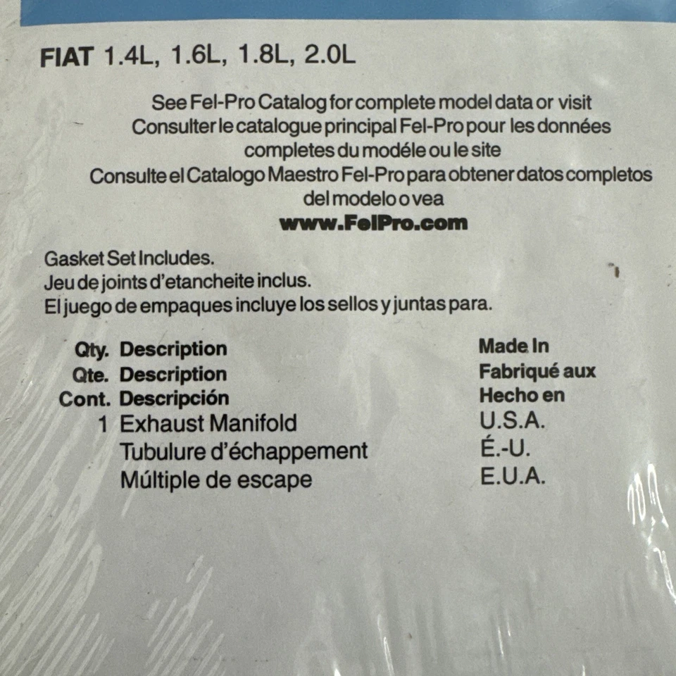 Juego de juntas de colector de escape Fel-Pro MS 22735 para modelos Fiat Lancia 68-82 seleccionados Foto 3 de 4