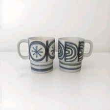 Jonas Roberts Mediterranean Mug Coffee Cups Abstract Stackable Vtg Japanese
