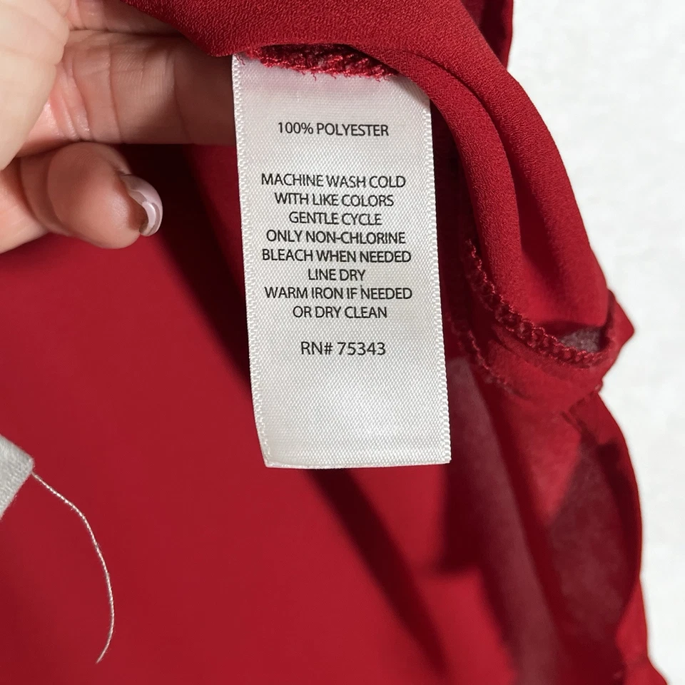 Kenar женщин карьера блузка стиль рубашка Sz M красный без рукавов бизнес бак опрятный - Изображение 4 из 4