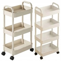 KüChenregal Toilettenregal Standregal Badezimmer Rollwagen 4 Ablagen Regal Weiß