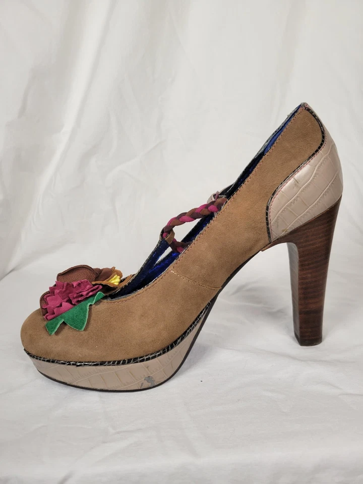 Zapatos de plataforma Poetic License para mujer de gamuza tostada con correa en T talla 39,5 Foto 3 de 4