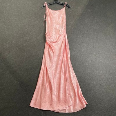 ACNE STUDIOS Draped Satin Maxi Dress Women's Size US 6 Pink
