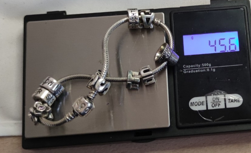 Pandora 925 Sterling Silver Charm Bracelet 10pc Lot Bundle Barrel Clasp Gift 45g image 2