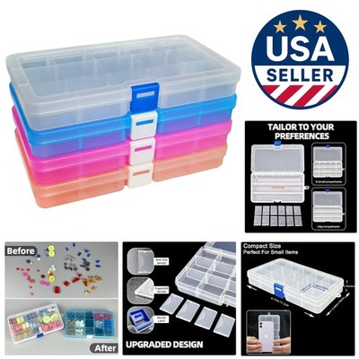 Compact Transparent Container with 15 Grids - Ideal for Jewelry and Fishing Gear