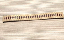 Vintage Bellavance Uniflex Brushed gold with Brown Diamond Motif watch Band 20mm