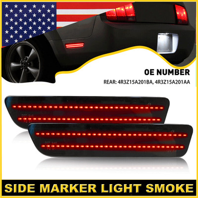 Smoked ED Red Rear Bumper Side Marker Light For Ford Mustang Car Accessory 05-09