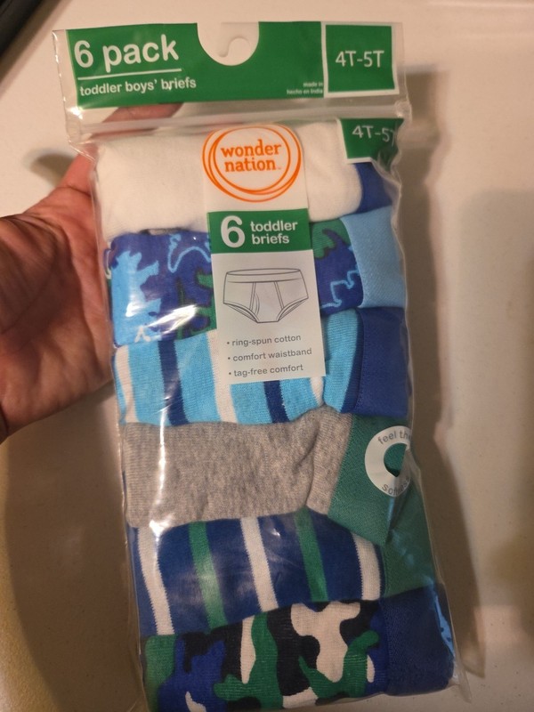 6 Pack Toddler Boys Briefs Size 4T 5T