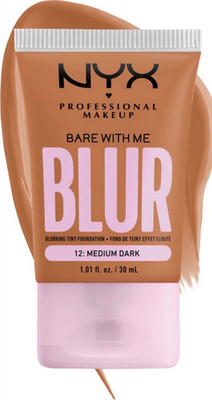 NYX Bare With Me Blur 12 Medium Dark Liquid Foundation 1.01 fl oz