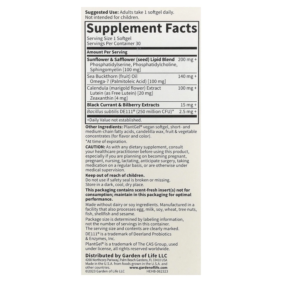 Herbals, Eye Health, Berry, 30 Vegan Softgels - Image 2 of 3