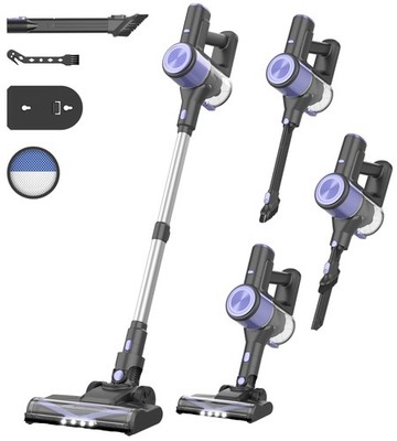 N17 Cordless Vacuum Cleaner, Upgraded Lightweight Stick Vacuum for Home, Max ...