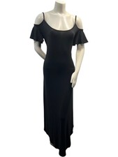 White Mark Dress Womens Plus Size 1XL Black Cold Shoulder Pockets Stretch New