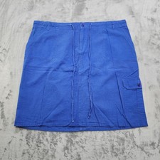Vintage KHAZANA Skirt Womens 2X Blue Drawstring Waist Cargo Pocket Pencil Mini