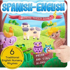 Bilingual Spanish Books for Toddlers 1-3, Small, Traditional Songs