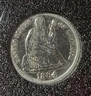 1884 US Seated LIBERTY SILVER Dime! "Philadelphia" Mint! FINE Details! Old Coin!