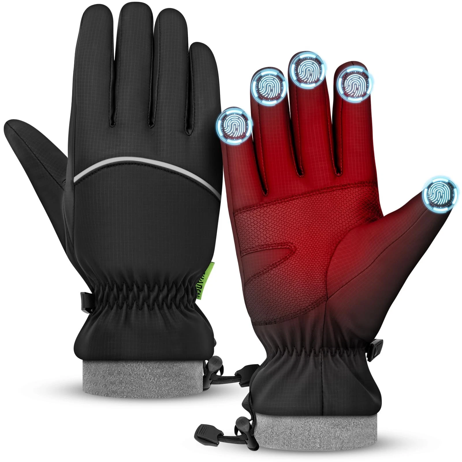 Thermal Winter Gloves, Waterproof Touchscreen Warm Windproof Anti-Slip Design...