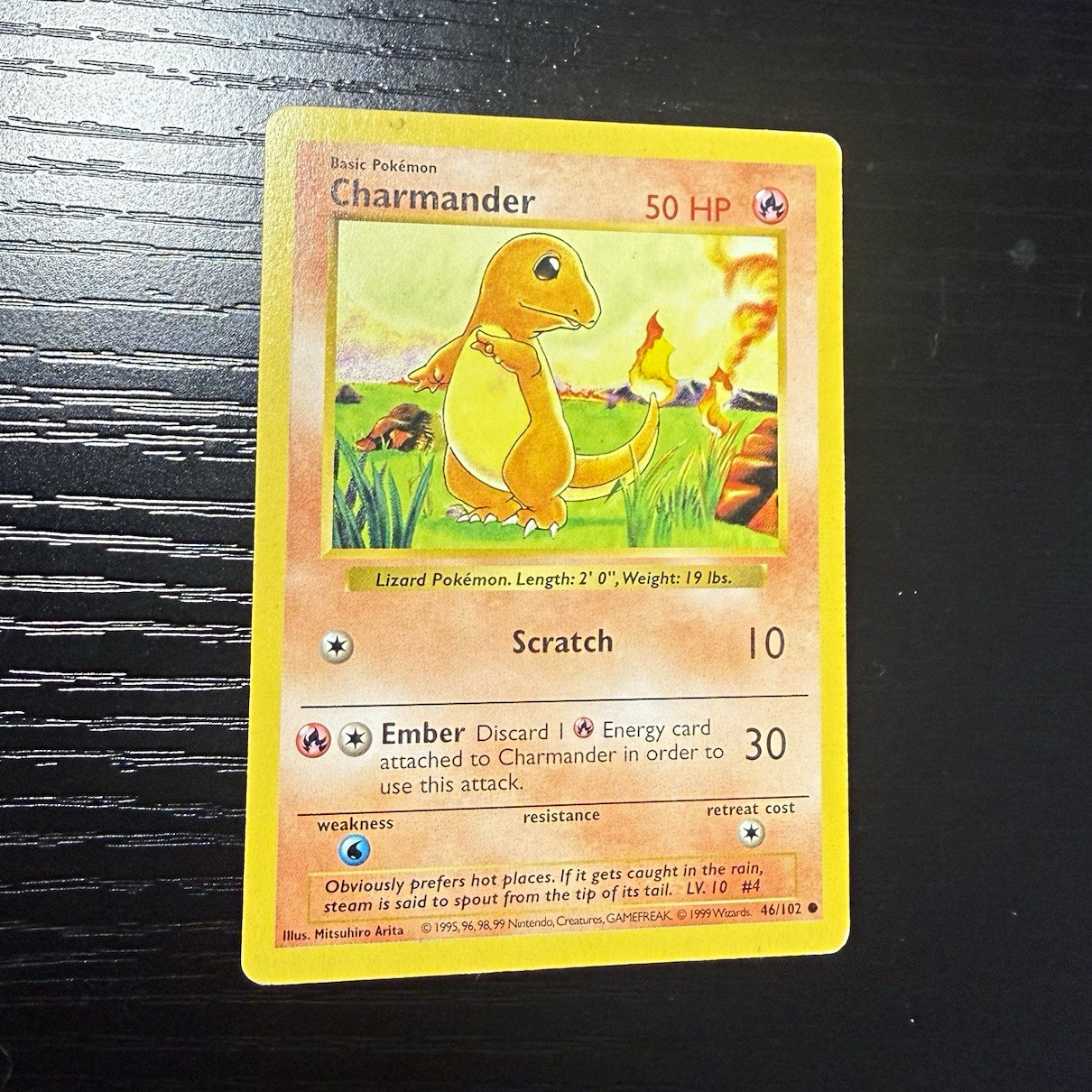 1999 Pokemon Base Set Shadowless Charmander 46/102 MP WOTC