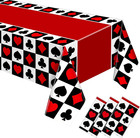 3 Pcs Casino Theme Party Decorations Poker Tablecloth Poker Plastic Disposable T