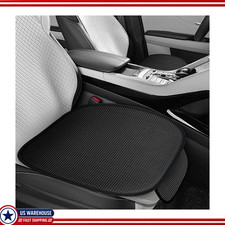 2pcs Black Car Seat Bottom Cover Pad Ice Silk Non-slip Protector Macolor Black