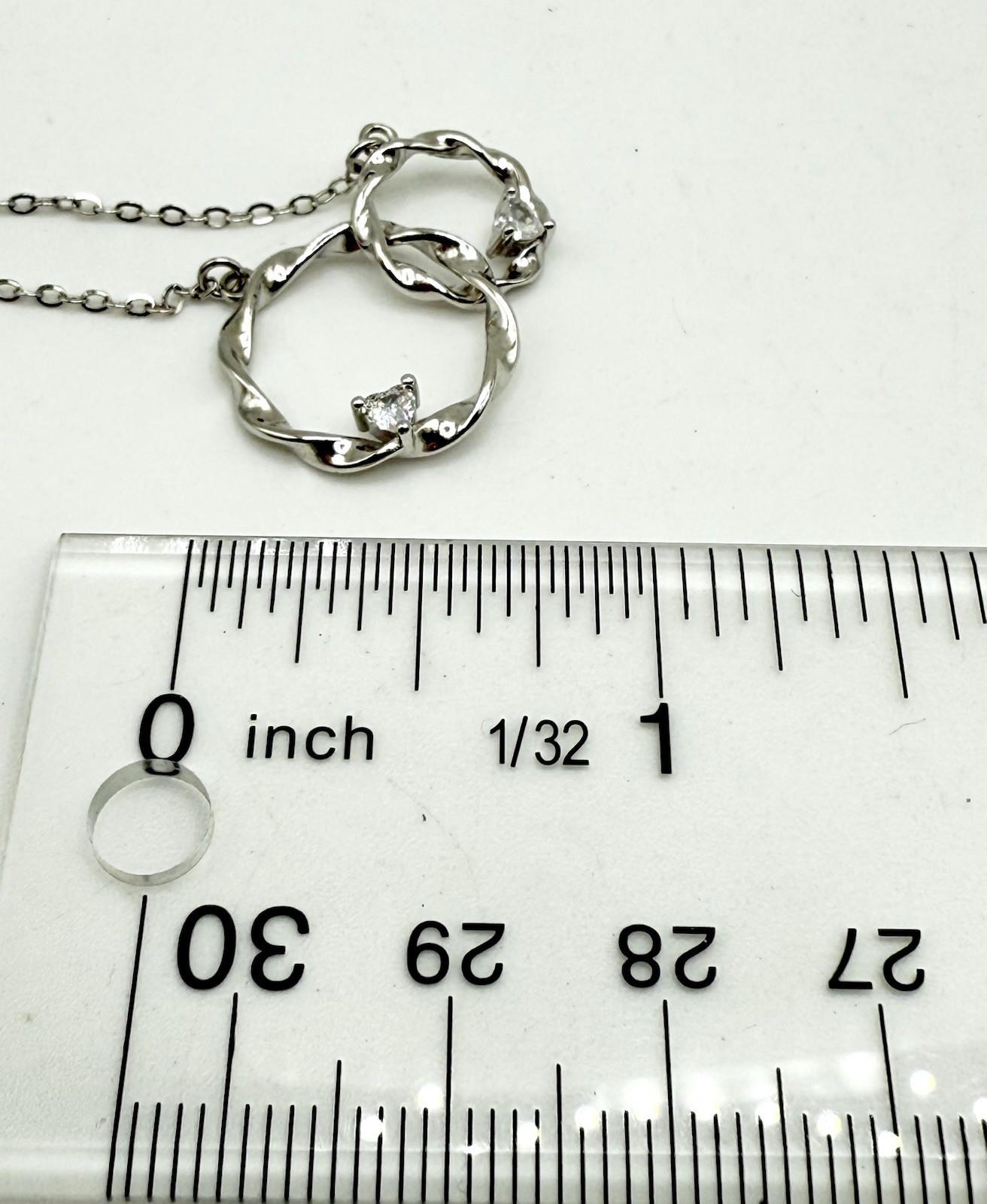 Sterling Silver Interlocking Double Circle Neckla… - image 10