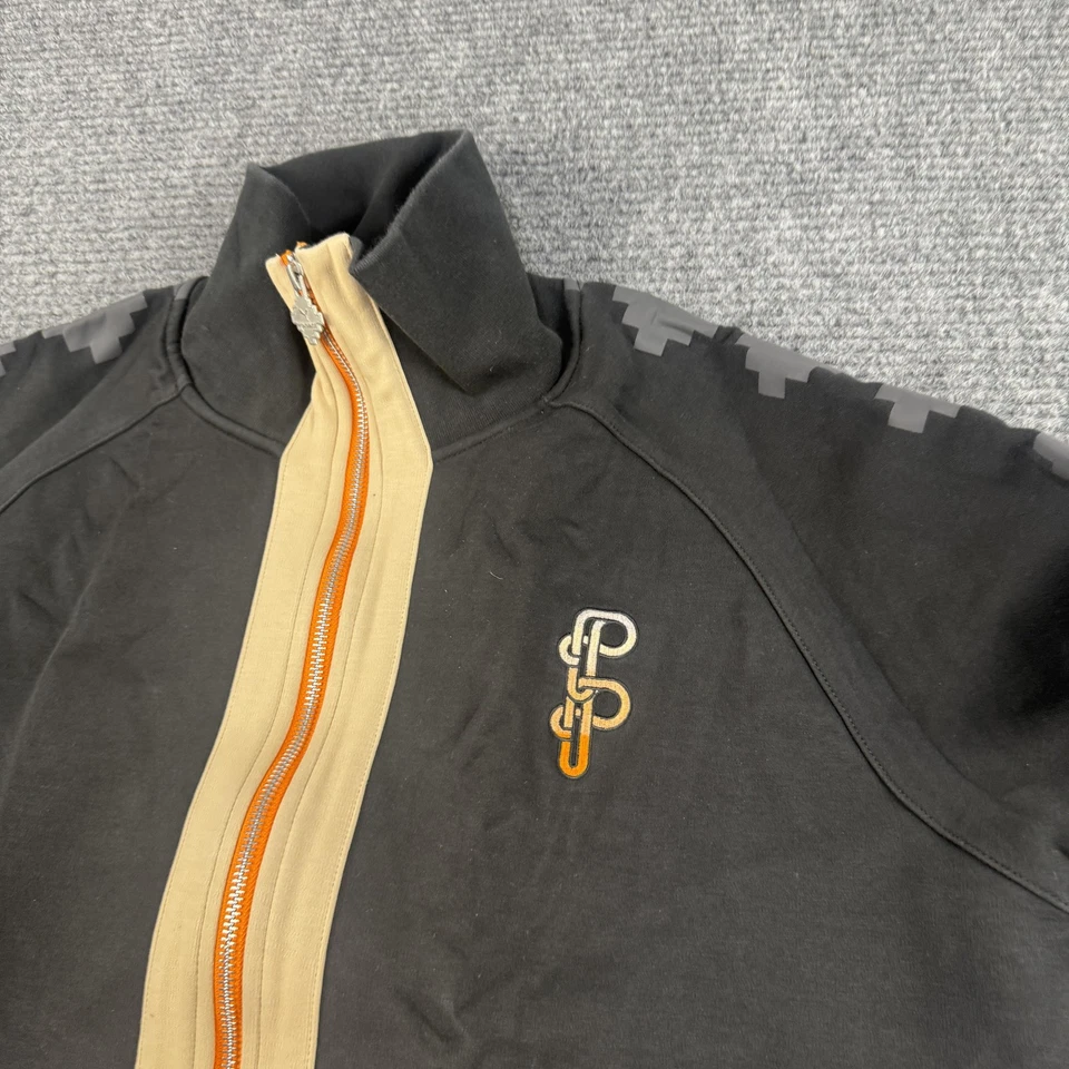 Chaqueta Puma Pronunce Para Hombre Grande Negra Beige Cremallera Completa Pista Logo Geométrico Rara Foto 3 de 4